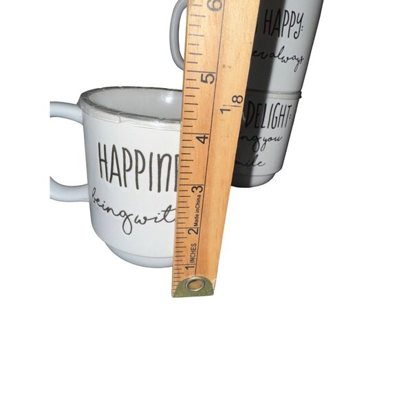 Set Of 4 Sheffield Home White Ceramic Mugs With Positive Quotes - Picture 6 of 9